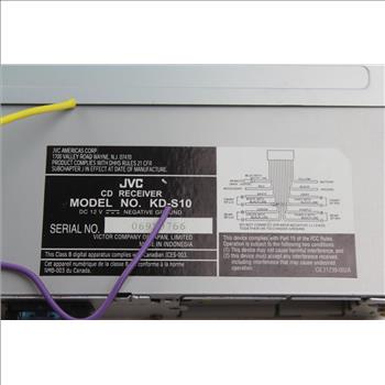 Jvc Kd-S10 Cd Receiver Car Stereo