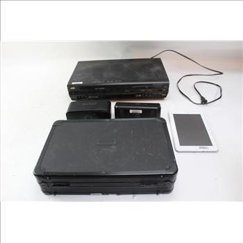 Jvc Vhs Dvd Player Combo, Jam / Doss Speakers, Tablet, Vaultz Lock Box: 5+ Items