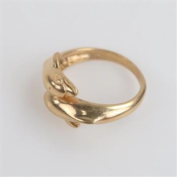 Kabana 14kt Gold Hollow Dolphin Ring