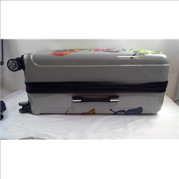 Karriage-Mate Large 4-Wheel Butterfly Hard Shell Suitcase, Multicolor