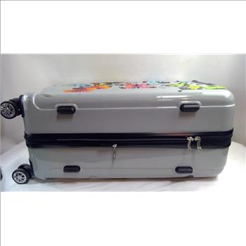 Karriage-Mate Large 4-Wheel Butterfly Hard Shell Suitcase, Multicolor