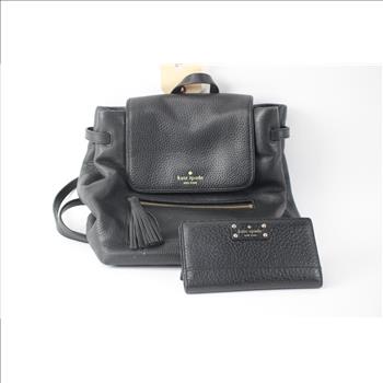Kate Spade Black Leather Backpack