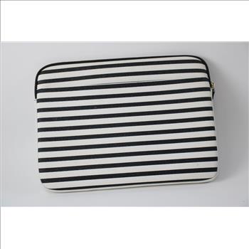 Kate Spade Black & White Stripped Laptop Sleeve