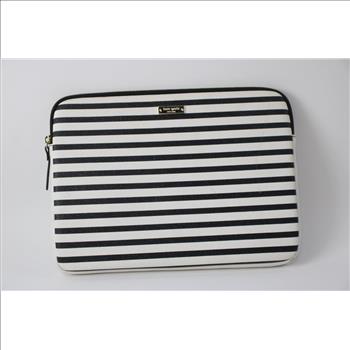 Kate Spade Black & White Stripped Laptop Sleeve