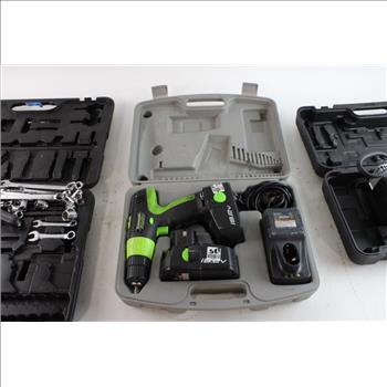 Kawasaki Drill, Yome Tire Inflator & Task Force Socket Set, 3 Pieces