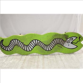Keith Haring (Alien Workshop) Lime Green B&w Snake Designed Skateboard W/Spitfire Wheels