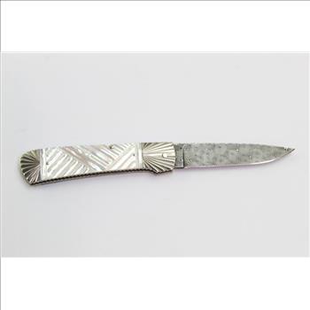 Ken Steigerwalt Custom Damascus Blade Folding Knife