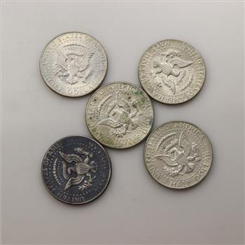 Kennedy Silver Clad Half Dollar, 5 Pieces