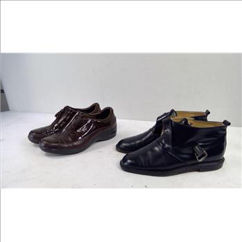 Kenneth Cole Size 8 Buckle Shoes, Cole Haan Size 8B Front-Zip Shoes, 2 Pieces