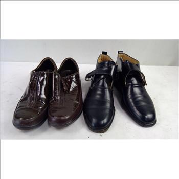 Kenneth Cole Size 8 Buckle Shoes, Cole Haan Size 8B Front-Zip Shoes, 2 Pieces
