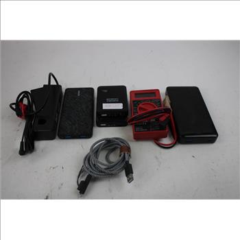 Keyboard, Digital Multimeter, Power Banks, Card Reader, And More, 7 Pieces
