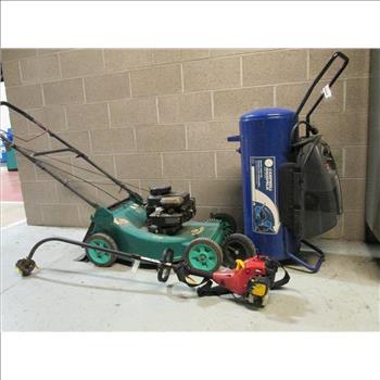 KGro Gas Mower, Homelite Gas Trimmer, & Campbell Hausfeld Air Compressor (Great Falls, MT 59403)