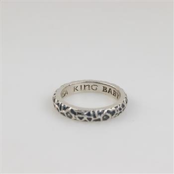 King Baby Sterling Silver Hammered Texture Stackable Ring