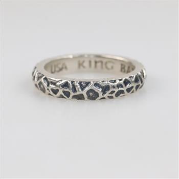 King Baby Sterling Silver Hammered Texture Stackable Ring