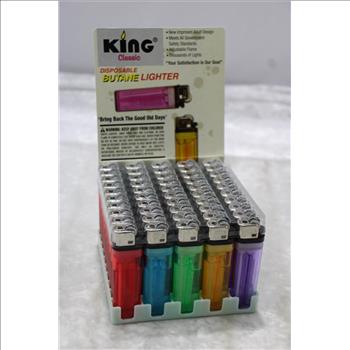 King Classic Disposable Butane Lighters, 5 Boxes