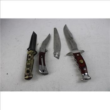 Kit Carson Wild West Bowie Knife No.5, Elk Ridge, And More Knives/Blades, 4 Pieces