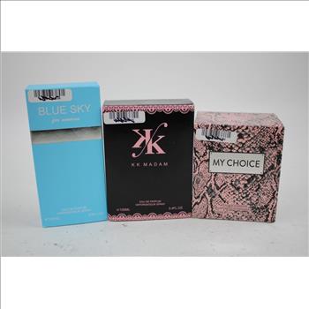 KK Madam, My Choice, Blue Sky Eau De Parfum Sprays, And Coach Handbag, 4 Pieces