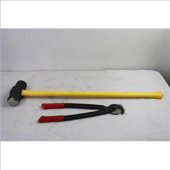 Klein Tools Utility Cable Cutter, Pittsburgh 8 LB Sledgehammer, And Condor Golok Machete