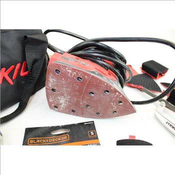 Kobalt Hand Saw, Skil 7302 Sander, & Skil Carry Bag; 3 Pieces