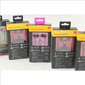 Kodak Wired Earbuds, Coreaudio Earbuds Etc 9 Items