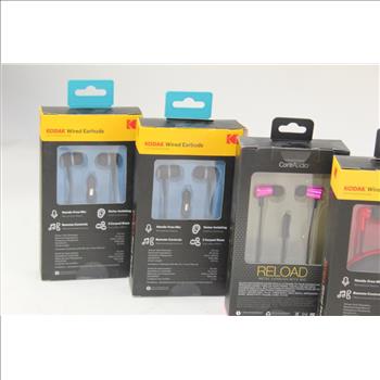 Kodak Wired Earbuds, Coreaudio Earbuds Etc 9 Items