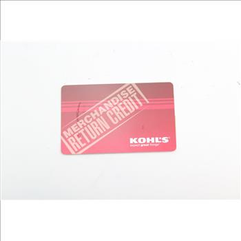 Kohl's Card For Merchandise Return Credit; Contains $75.35