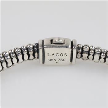 Lagos Sterling Silver Gold Accent Derby Two-Tone Caviar Buckle Bracelet