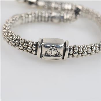 Lagos Sterling Silver Gold Accent Derby Two-Tone Caviar Buckle Bracelet