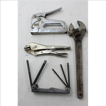 Large Combo Wrenches, Adjustable Wrench, & More Assorted Tools; 5+ Pieces