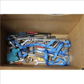 Large Combo Wrenches, Adjustable Wrench, & More Assorted Tools; 5+ Pieces