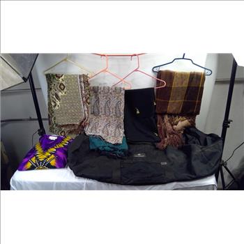 Large Duffel  Bag, Misc Throw Blankets/shawl 4 Pieces