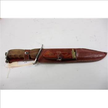 Large Knife With Pocket Knife And Leather Sheath, 2+ Pieces