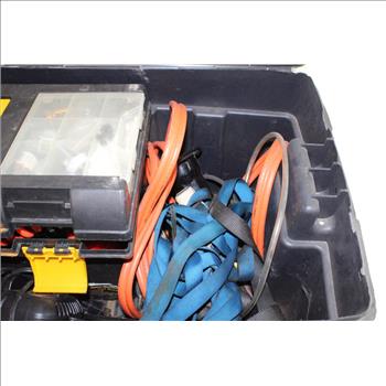 Large Plastic Tote With Assorted Tools & Equipment, 6+ Piece