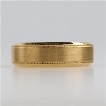 Lashbrook 14kt GP Stainless Steel Carved Band
