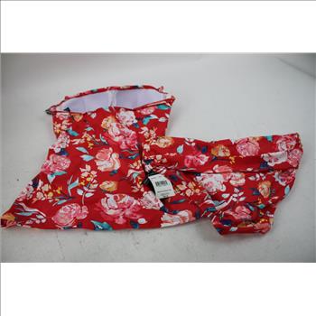 Lauren Ralph Lauren Bright Floral Twist-Front Bandeau Tankini Top And Bottom, Size 8