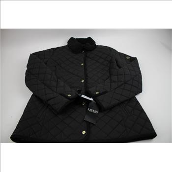Lauren Ralph Lauren Women's Faux Sherpa Collar Quilted Coat