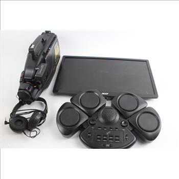 LCD Monitor, VHS Camcorder, Headphones And More, 5 Pieces
