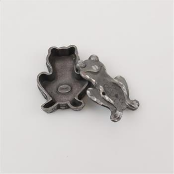 Lead Miniature Frog Box Pin Lid