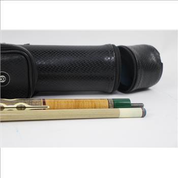 Leather Pool Cue Case With Pool Stick
