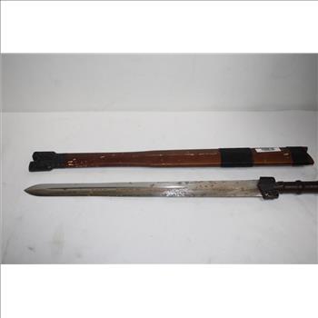 Leather Wrapped Handle Sword With Wooden Sheath