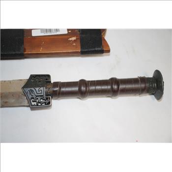 Leather Wrapped Handle Sword With Wooden Sheath