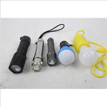 LED Cordless Light Switches, Flashlights, Headlamp And More, 12 Pieces