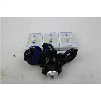 LED Cordless Light Switches, Flashlights, Headlamp And More, 12 Pieces