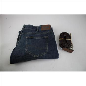 Lee's Cortez, Maverick, Regular Fit Denim Jeans, 36x34, And Dockers XL Belt, 4 Pieces