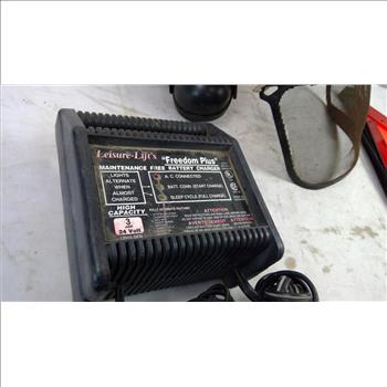 Leisure-Lift's Battery Charger, Stihl Safety Hat, Reflective Warning Sign, 3 Pieces