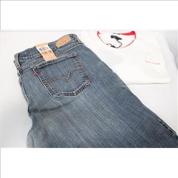 Levi's Boot Cut Jeans Size 33x30 & Armani Jeans White Shirt Size XL