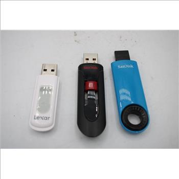 Lexar And More USB Flash Drive Bulk Lot, 7 Pieces