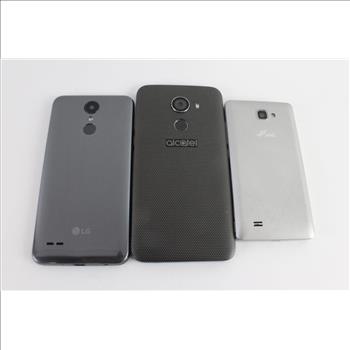 LG, Alcatel, ANS Cell Phone Lot, 3 Pieces, Sold For Parts