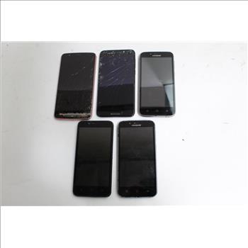 Lg, Alcatel, Coolpad Cell Phone Lot,5 Pieces, Sold For Parts