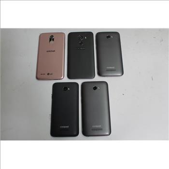 Lg, Alcatel, Coolpad Cell Phone Lot,5 Pieces, Sold For Parts